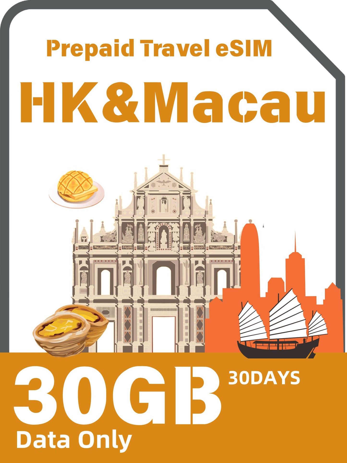 Hong Kong & Macau Prepaid Travel eSIM Card