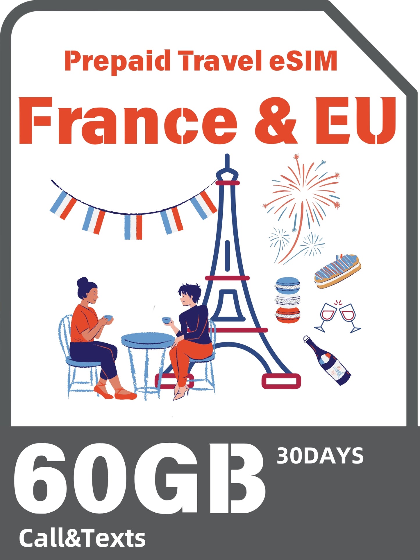 France & Europe Prepaid eSIM Card - Bouygues