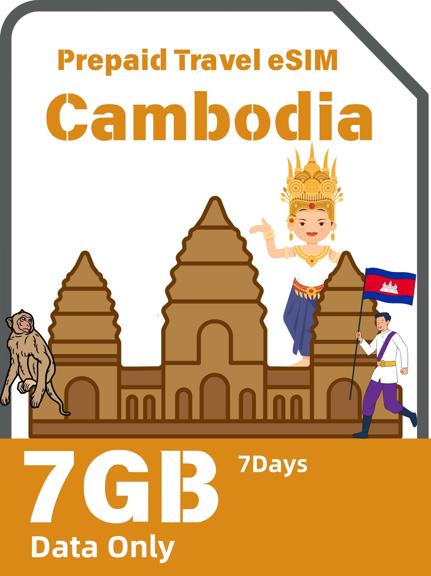 Cambodia Prepaid Travel eSIM Card