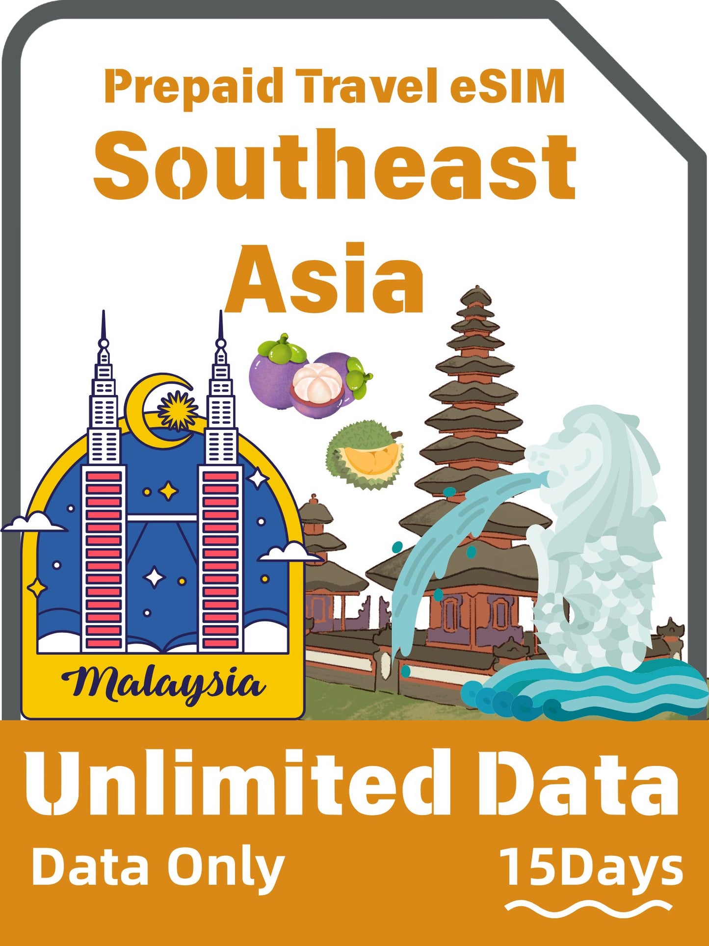 Southeast Asia Prepaid Travel eSIM Card - 3 Destinations