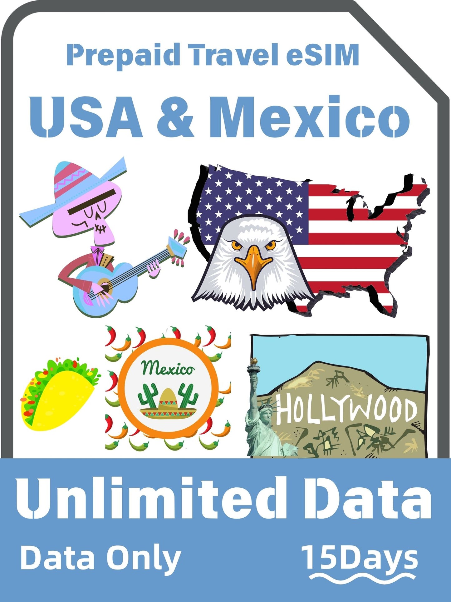 Mexico & USA Prepaid Travel eSIM Bi