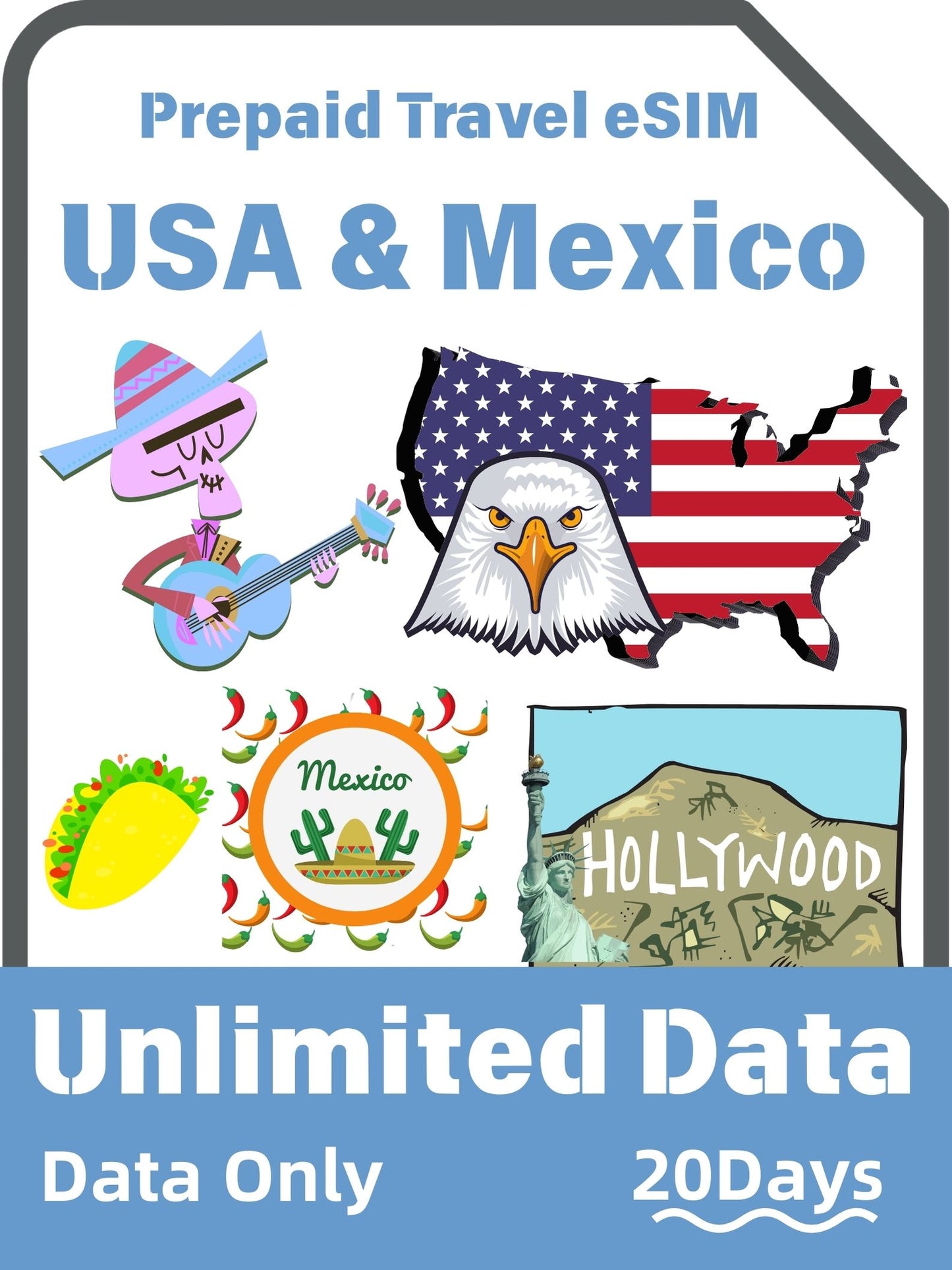 Mexico & USA Prepaid Travel eSIM Bi