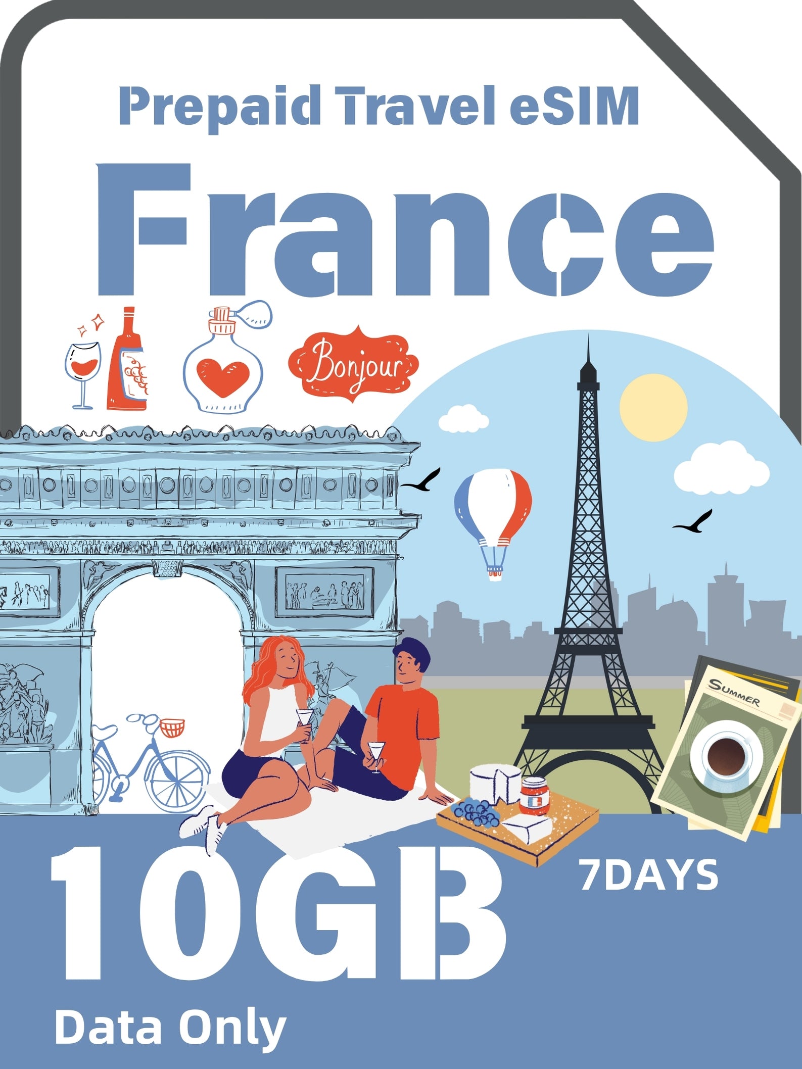 French / France Prepaid Travel eSIM Card – eSIMKitStore