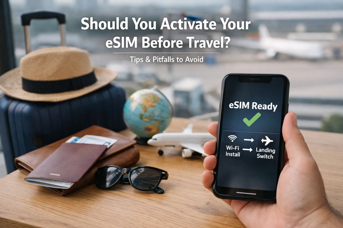 出國前 eSIM 啟用完整教學（2026）｜出發前安裝、落地即上網＋資料漫遊 Data Roaming｜eSIMKitStore