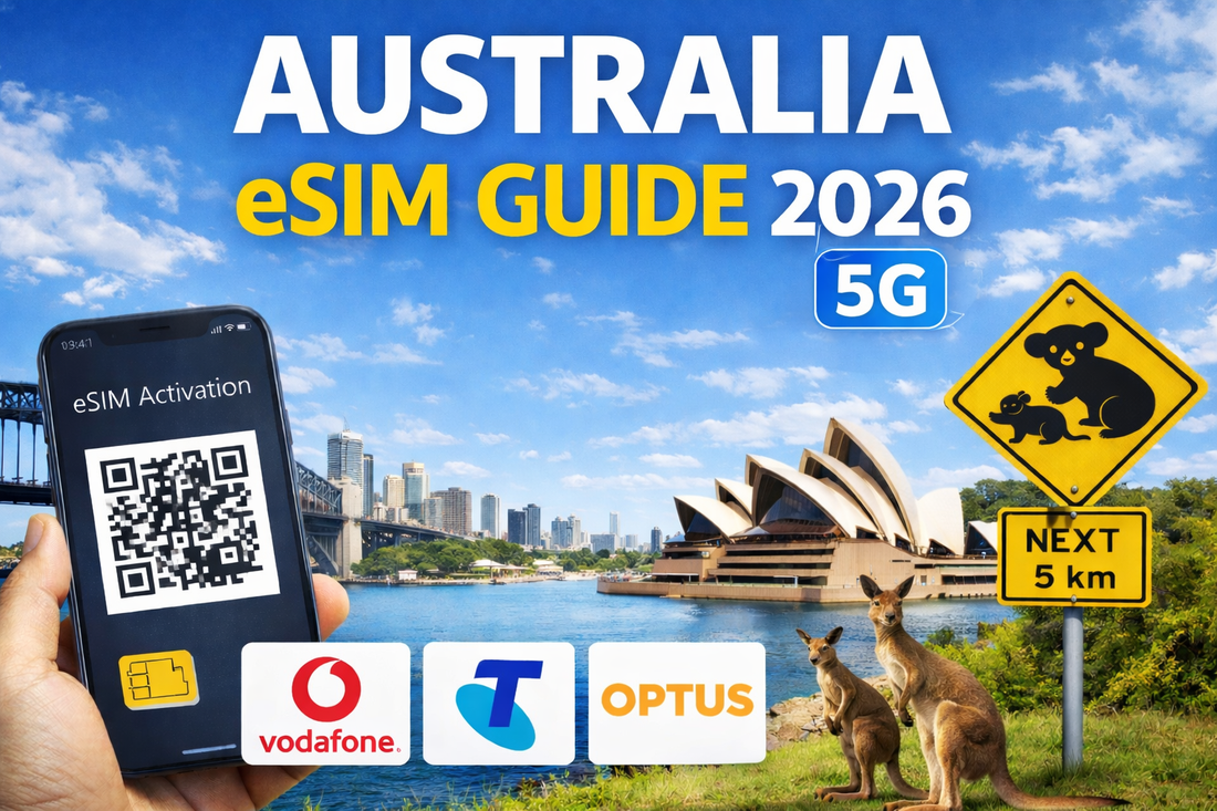 澳洲 eSIM 指南（2026）：Telstra / Vodafone / Optus 怎麼選？5G vs 漫遊卡差在哪？