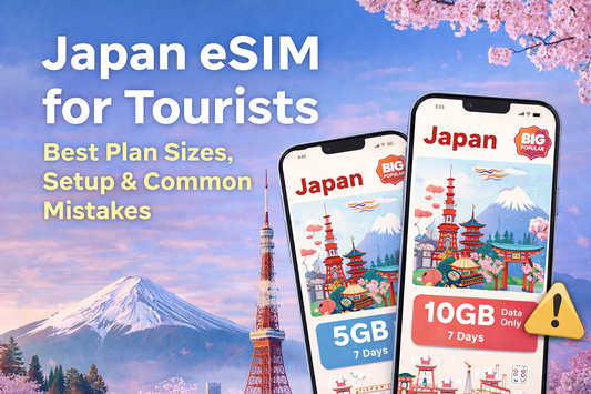 Japan eSIM for Tourists：方案大小怎麼選、安裝啟用＆常見踩雷（2026）