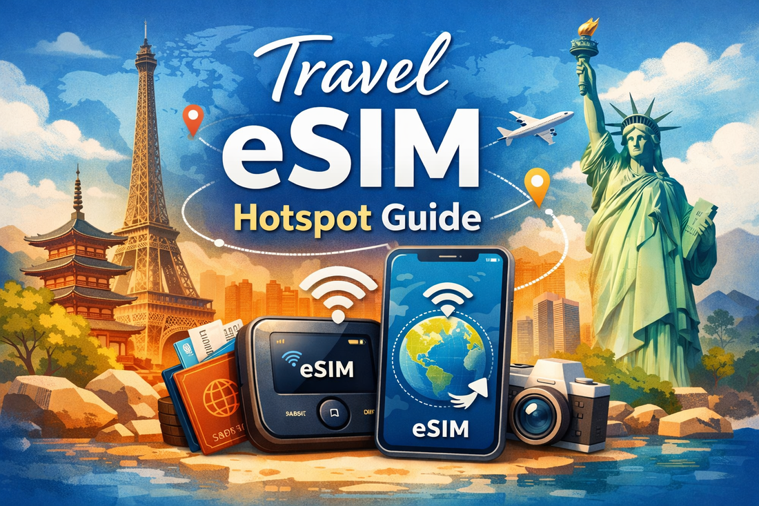 旅遊 eSIM 熱點分享怎麼開？Travel eSIM Hotspot 指南（iPhone/Android）＋無法分享排查（2026）｜eSIMKitStore