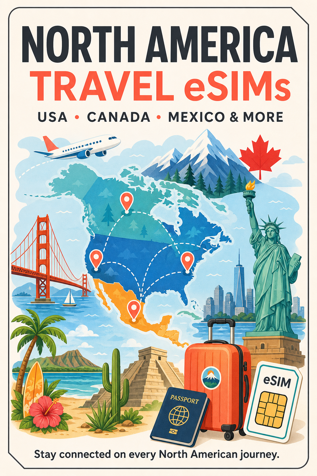 North America Travel eSIMs | USA, Canada, Mexico & More