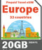 Europe Prepaid Travel eSIM Card-33 Countries 