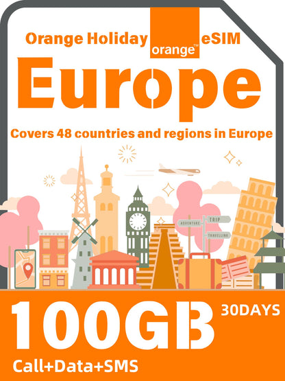 歐洲 Orange Holiday Europe 30天預付旅遊 eSIM
