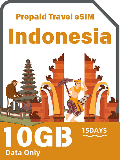 Indonesia Prepaid Travel eSIM Card 