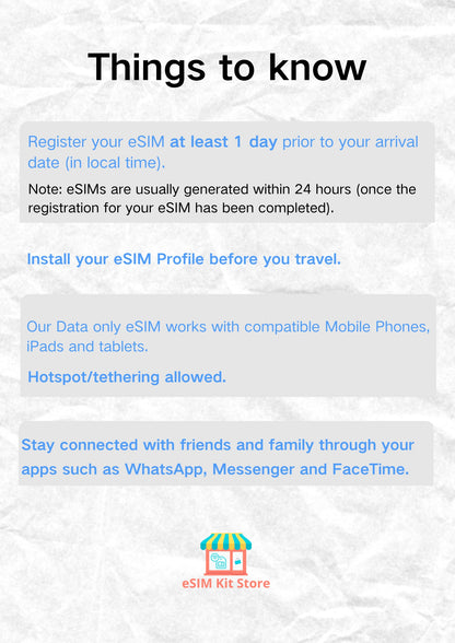 China & Hong Kong Prepaid Travel eSIM Card