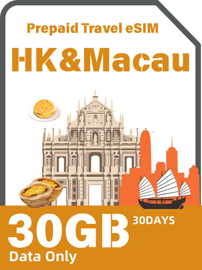 Hong Kong & Macau Prepaid Travel eSIM Card