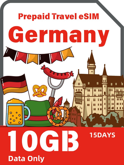 German / Germany Prepaid Travel eSIM Card