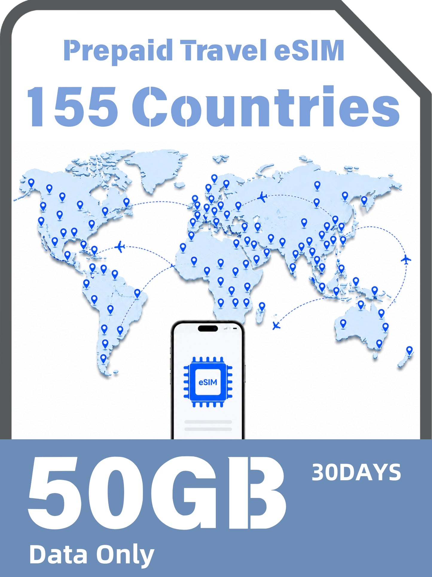 世界155か国・地域対応プリペイド旅行eSIM
