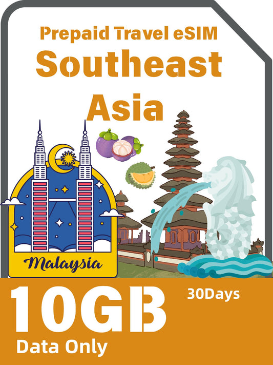 Southeast Asia Prepaid Travel eSIM Card - 3 Destinations