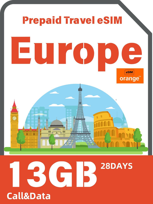 Europe Prepaid Travel eSIM Card - Orange
