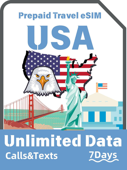 USA & Hawaii Prepaid Travel eSIM Card - T-Mobile