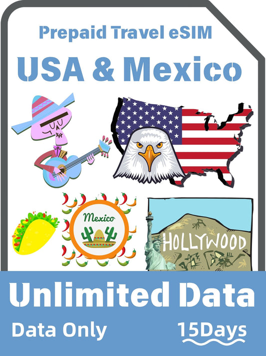 Mexico & USA Prepaid Travel eSIM Bi