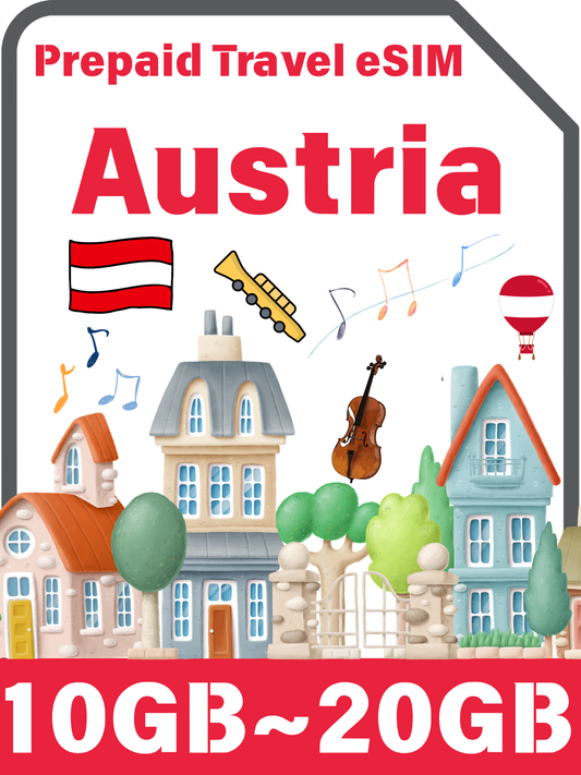 Austrian / Austria Prepaid Travel eSIM Card