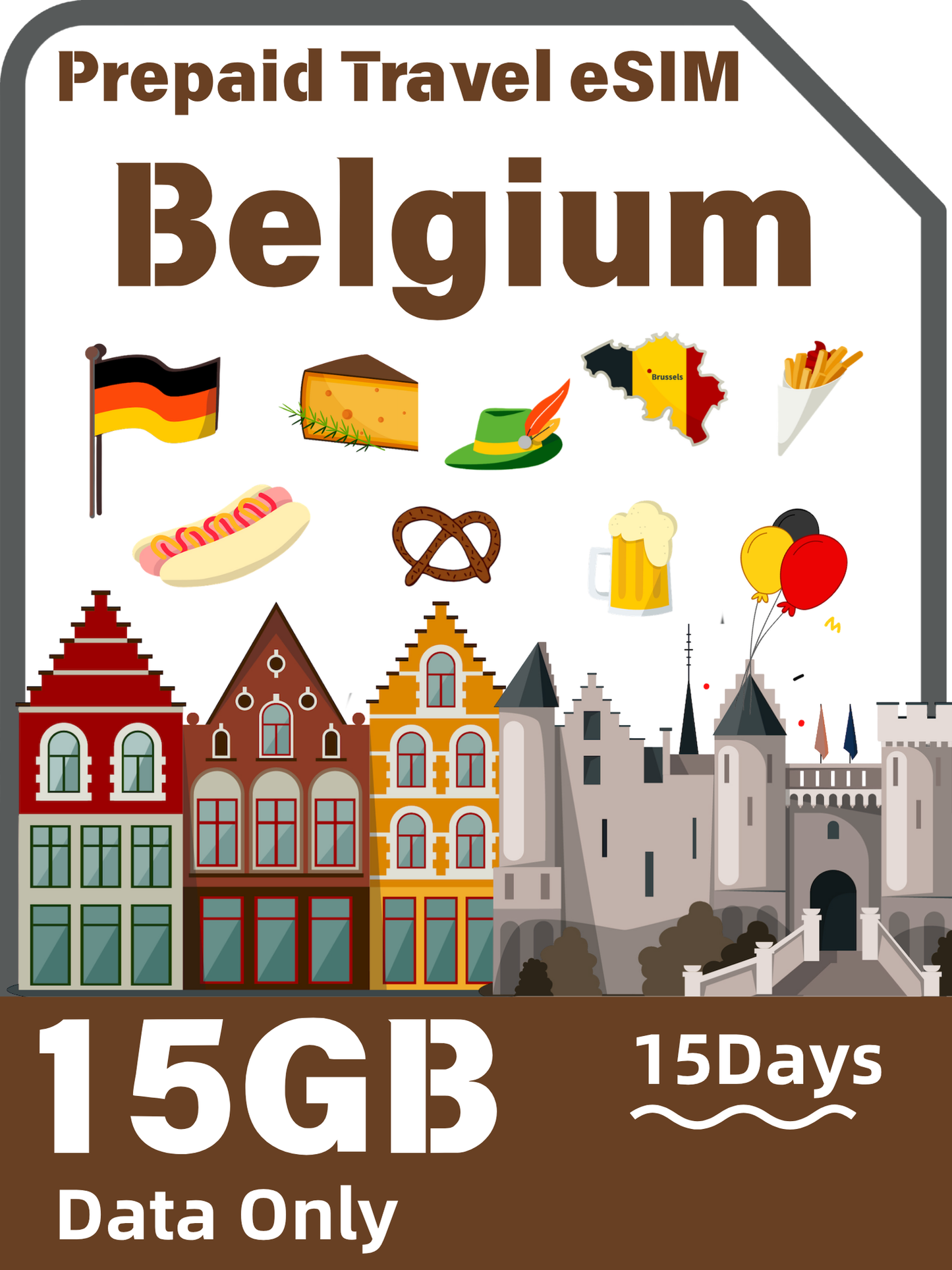 Belgium Travel eSIM Card | Orange 4G/5G Data Plan