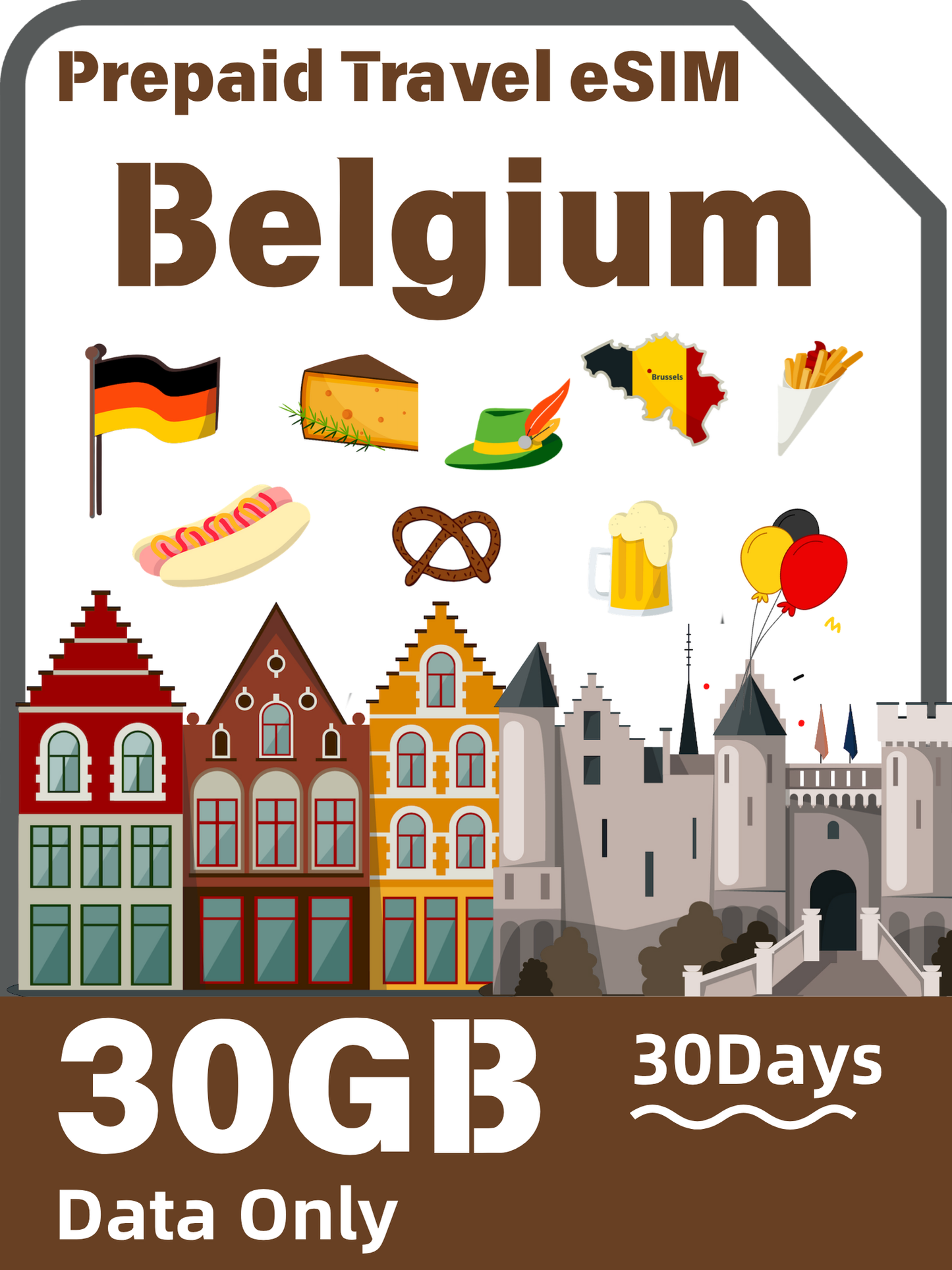 Belgium Travel eSIM Card | Orange 4G/5G Data Plan