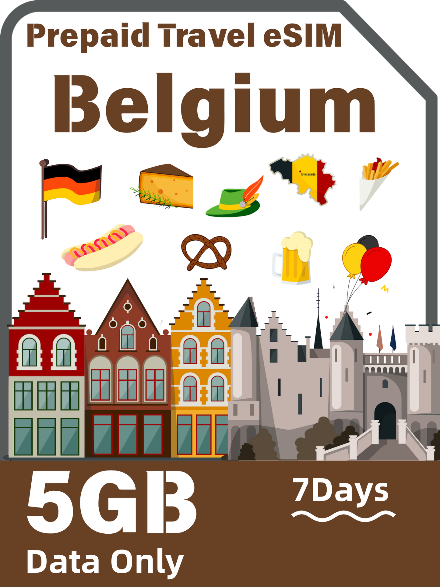 Belgium Travel eSIM Card | Orange 4G/5G Data Plan