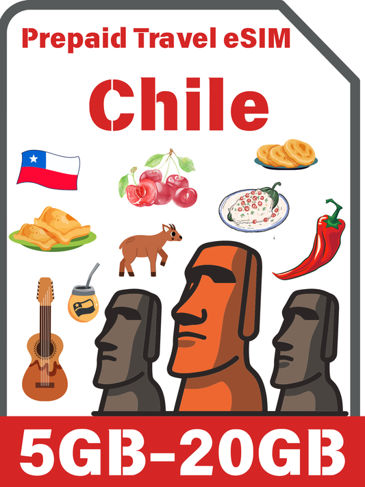 Chile Travel eSIM Card | Movistar Mobile Data Plan