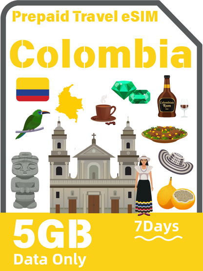 哥倫比亞預付旅遊 eSIM｜Movistar 4G｜不限流量