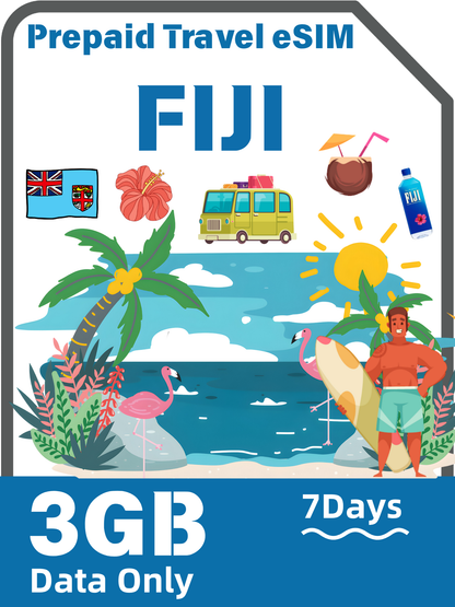 Fiji Prepaid Travel eSIM | Vodafone 4G | 3GB–20GB + Unlimited Data