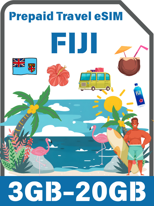 フィジー旅行eSIM｜Vodafone 4G｜3GB〜20GB＋無制限データ