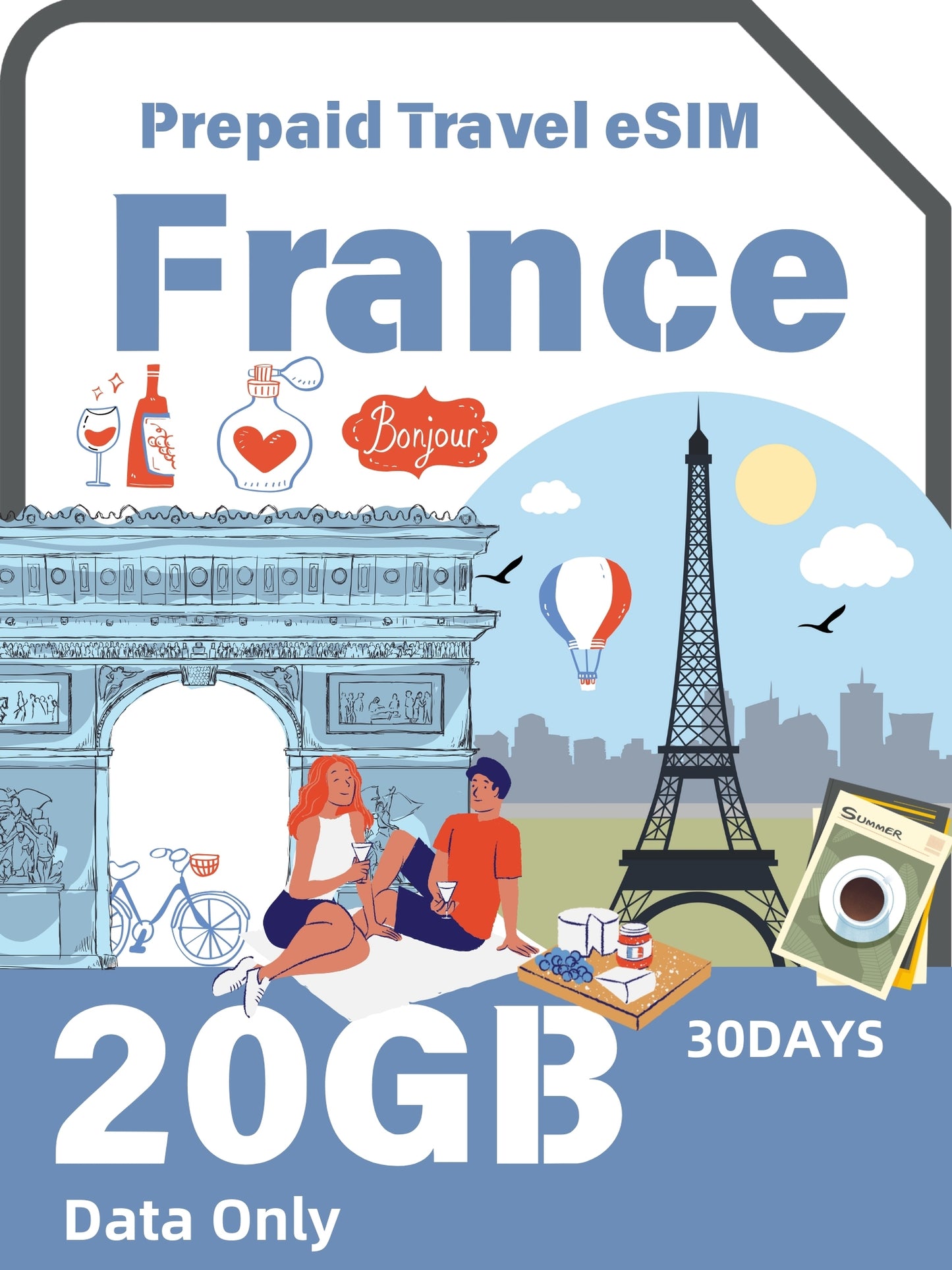 French / France Prepaid Travel eSIM Card