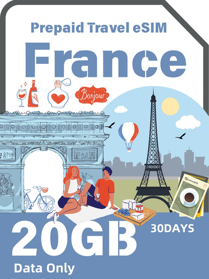 French / France Prepaid Travel eSIM Card
