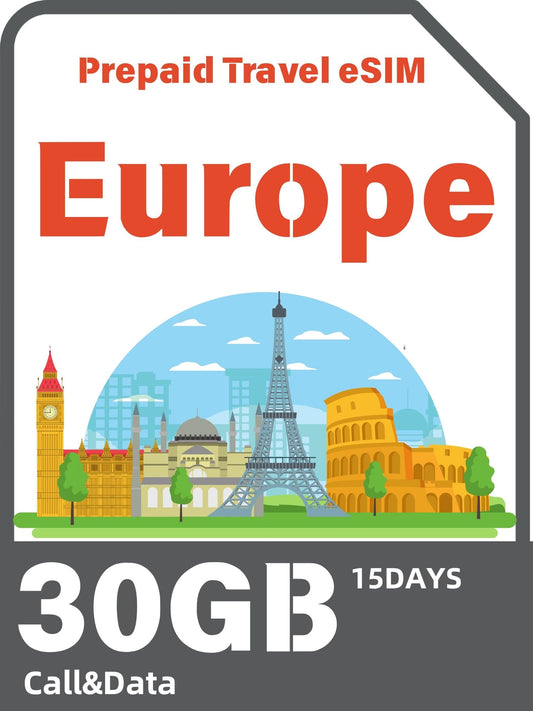 Europe Prepaid Travel eSIM Card