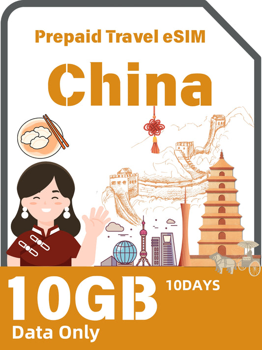 China Prepaid Travel eSIM Card 