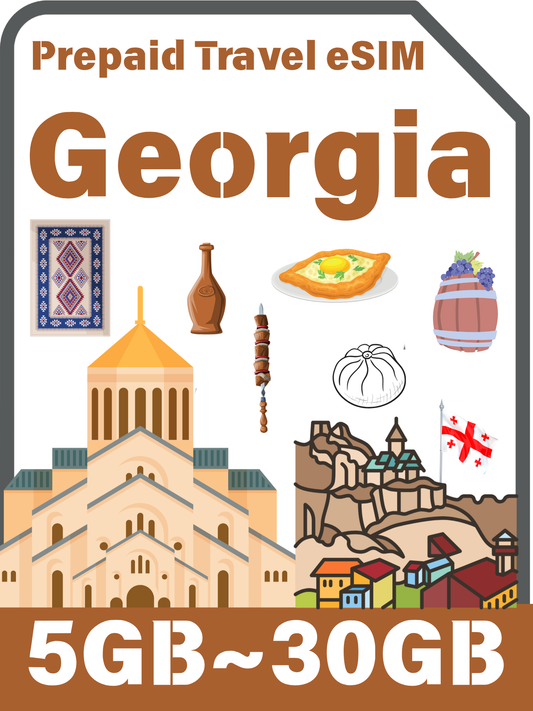 Georgia Travel eSIM Card | 4G/LTE Prepaid Data Plan