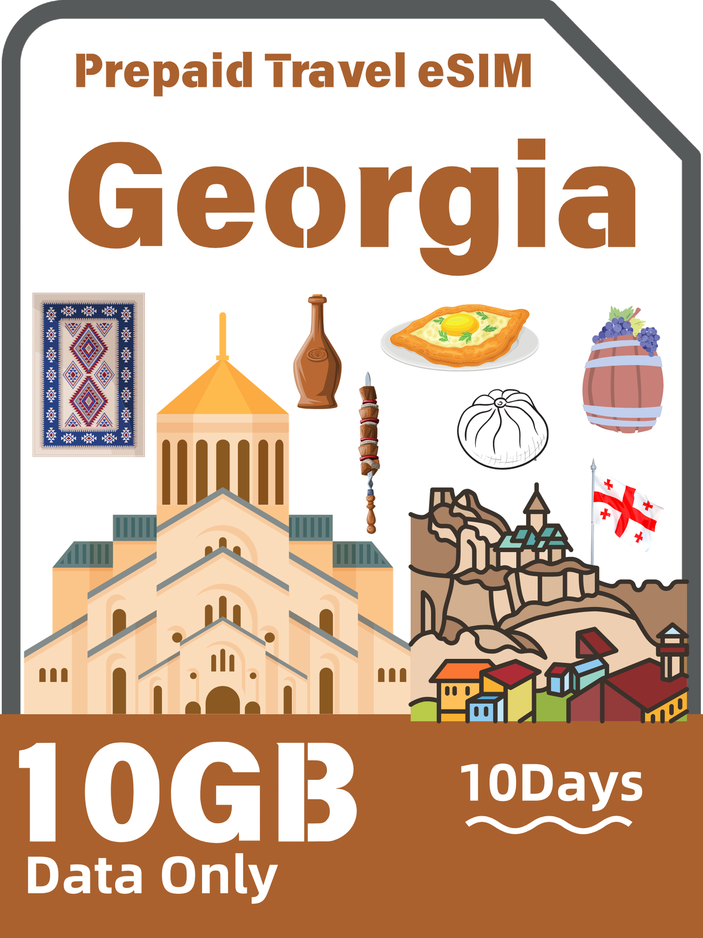 Georgia Travel eSIM Card | 4G/LTE Prepaid Data Plan