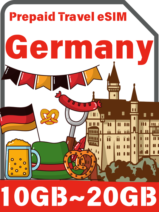 German / Germany Prepaid Travel eSIM Card