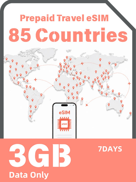 Global 85 Countries Prepaid Travel eSIM｜Worldwide Data Roaming eSIM