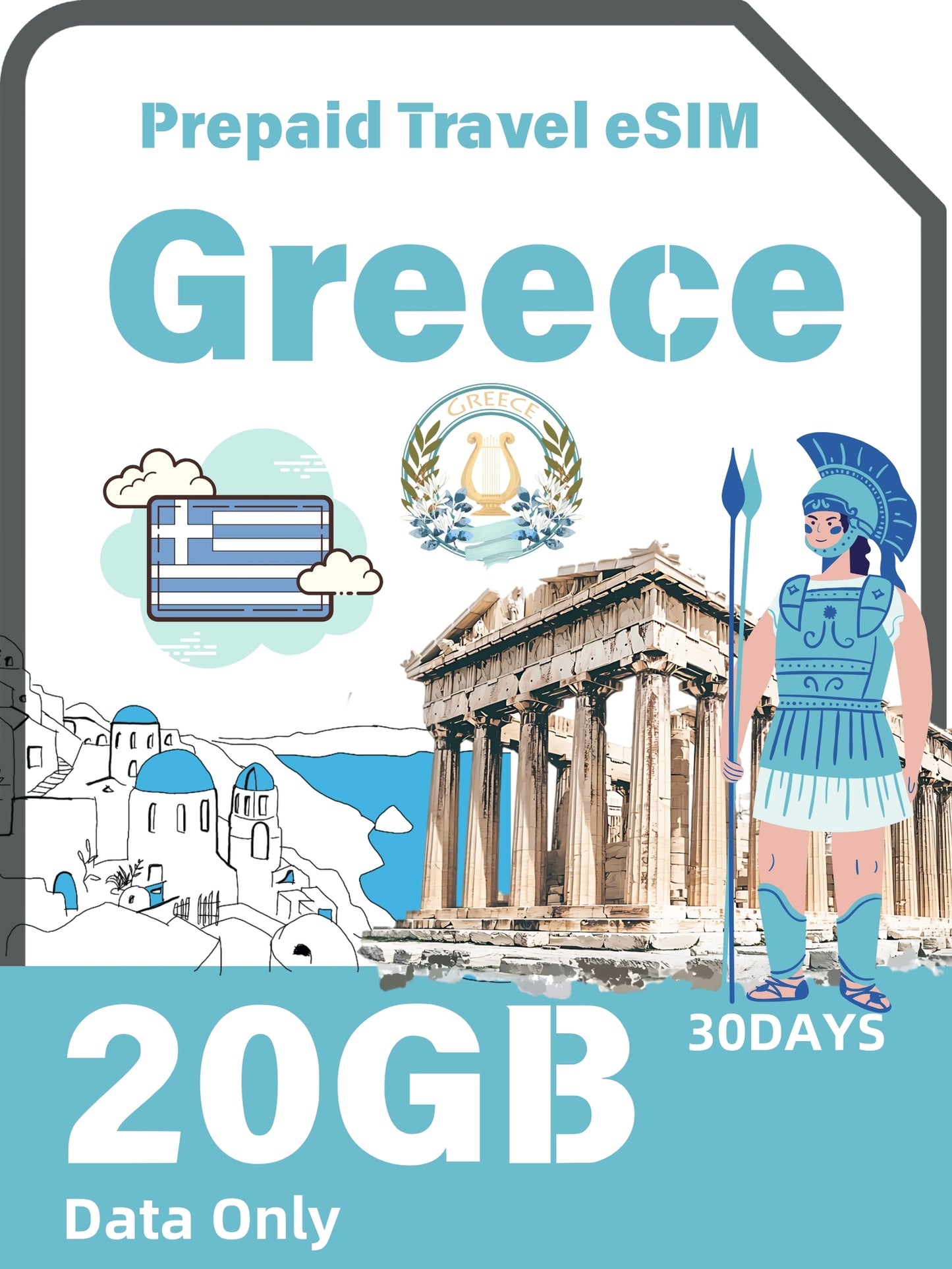 Greek / Greece Prepaid Travel eSIM Card
