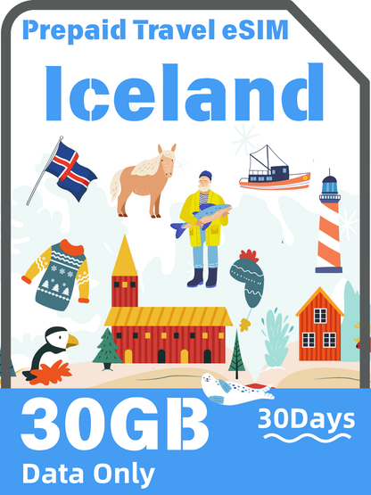 冰島 Nova 5G 純數據預付旅行 eSIM｜5GB–20GB