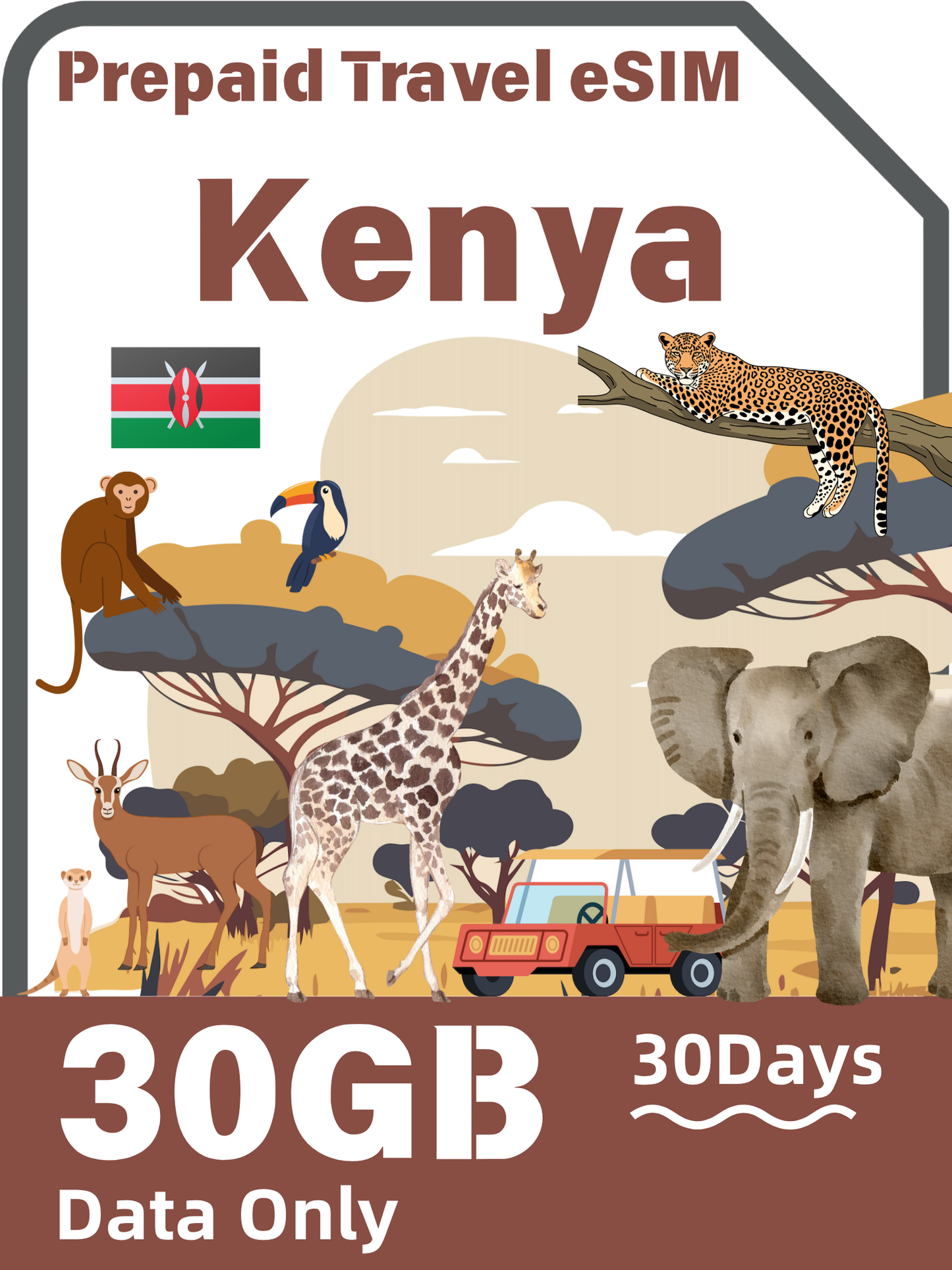 Kenya Travel eSIM | Airtel 4G/5G Unlimited Data Plans