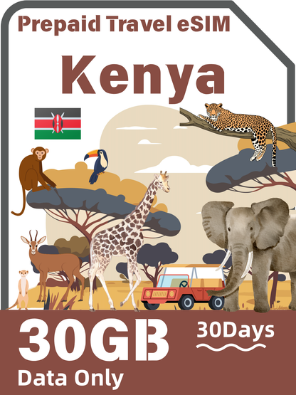 Kenya Travel eSIM | Airtel 4G/5G Unlimited Data Plans