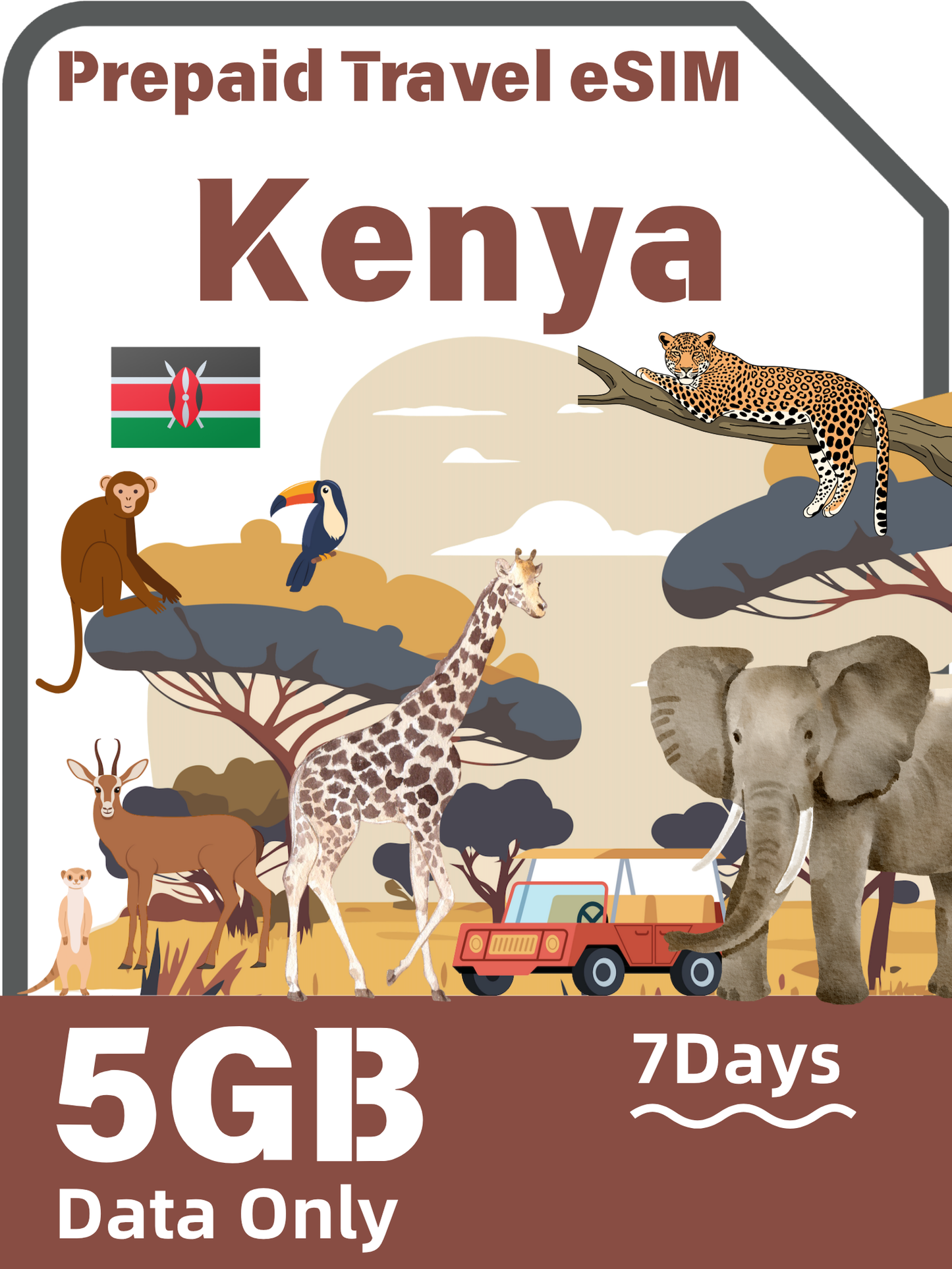 Kenya Travel eSIM | Airtel 4G/5G Unlimited Data Plans