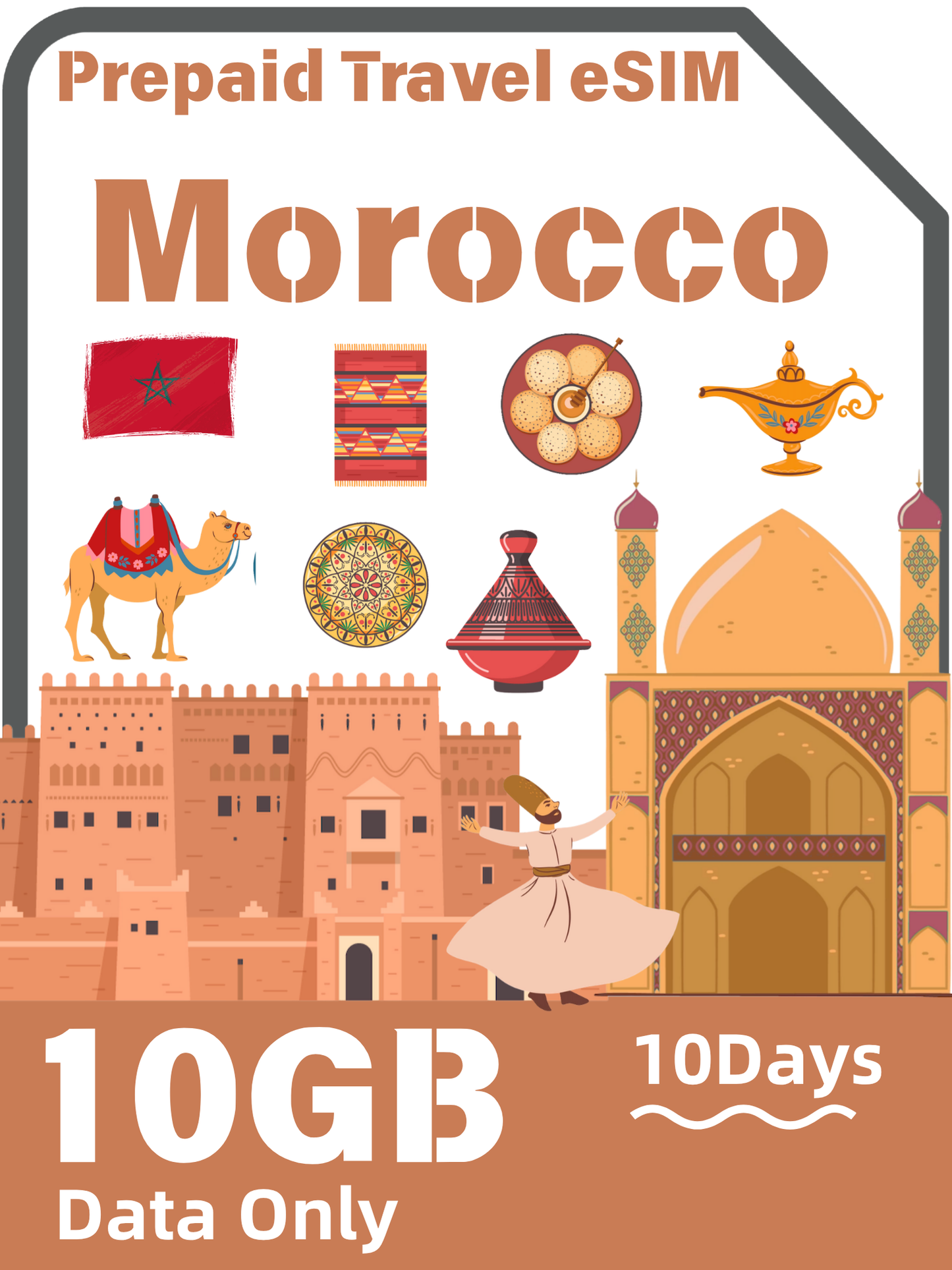 モロッコ旅行 eSIM｜IAM 4G 無制限データプラン