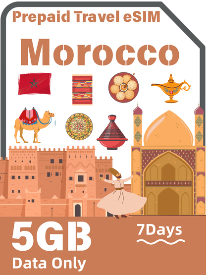 モロッコ旅行 eSIM｜IAM 4G 無制限データプラン