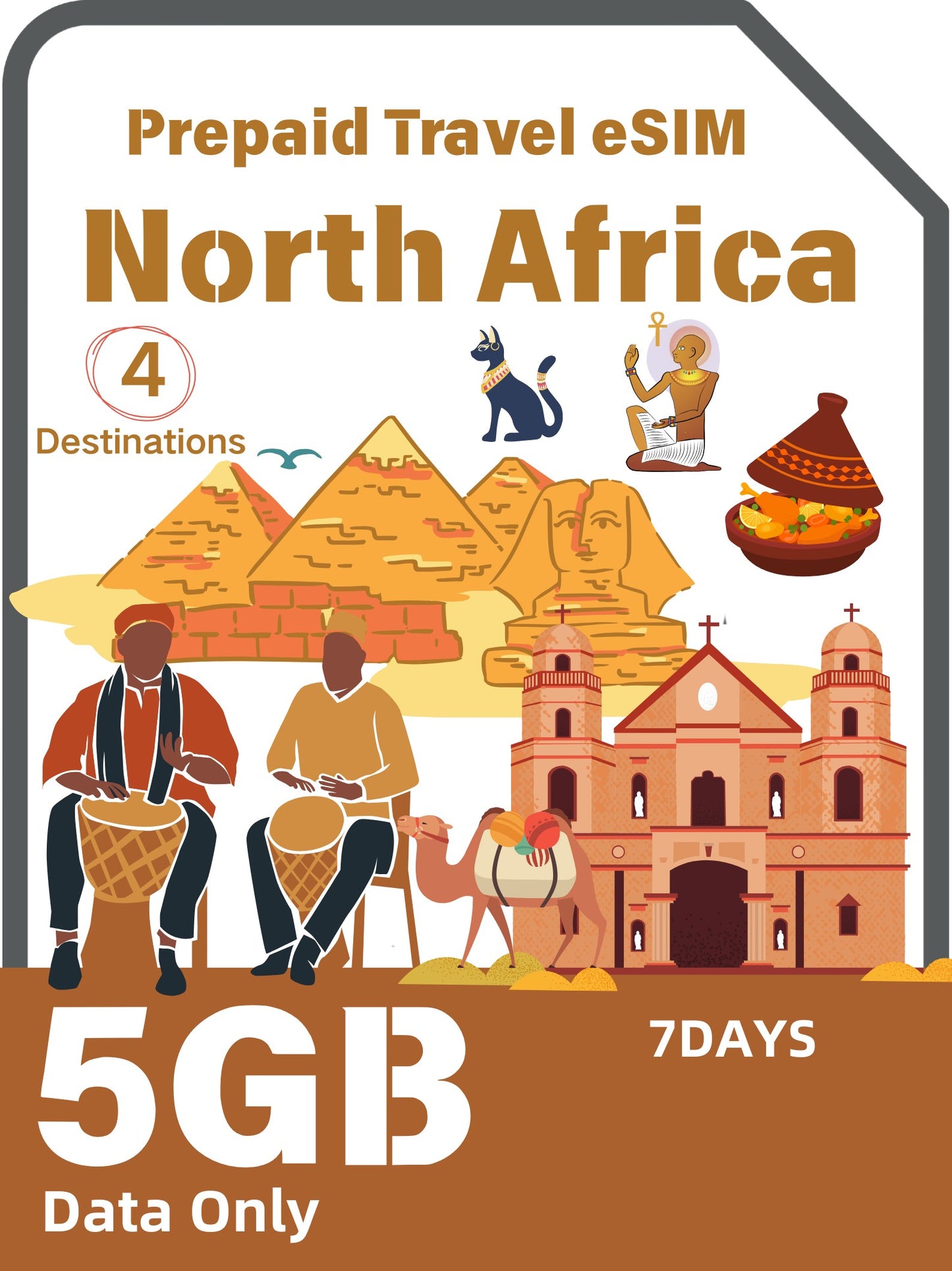 北アフリカ4か国対応プリペイド旅行eSIM｜モロッコ・エジプト・アルジェリア・チュニジア
