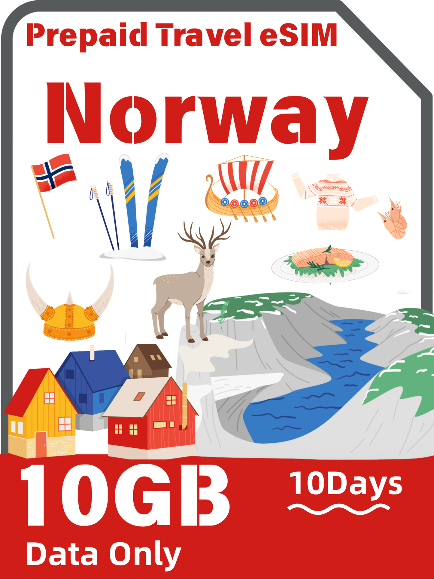 ノルウェー Telia 5G 無制限データ専用プリペイド旅行用 eSIM