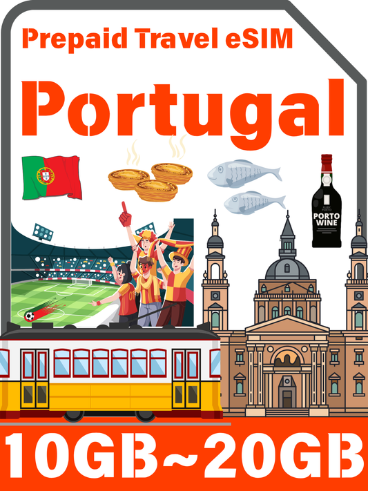 Portuguese / Portugal Prepaid Travel eSIM Card