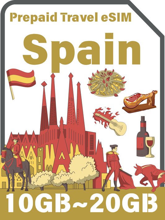 Spanish / Spain Prepaid Travel eSIM Card